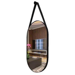 Espelho Decorativo Oval Com Alça Moderno Lavabo Banheiro