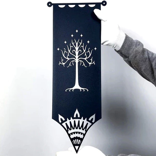 Quadro decorativo Bandeira de Gondor vazada O senhor dos aneis decoração Hobbit