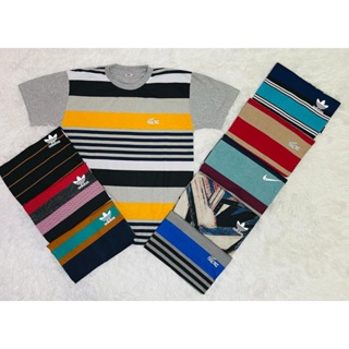 kit 3 camiseta listrada algodão masculina multimarcas