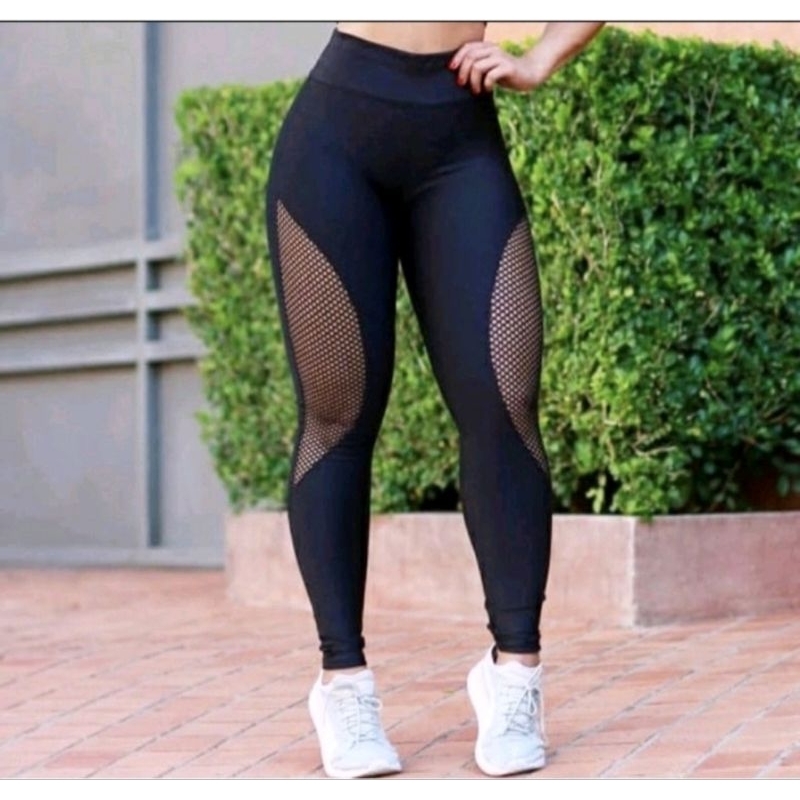 Calça Legging Fitness Preta Moda Feminina Esporte Leg Suplex Linda Academia  Ginástica Casual Conforto Atacado PRETO E ROSA - Compre Agora