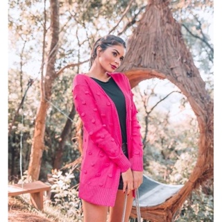 Cardigan Kimono Tricot Feminino Tendência Inverno Casaco Cardigã Bárbara