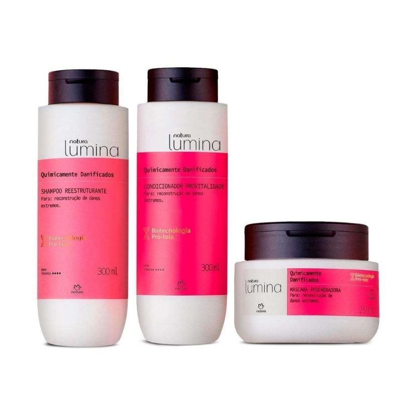 Kit Shampoo Condicionador Natura Lumina cabelos Com Química/Regular ou Refil.