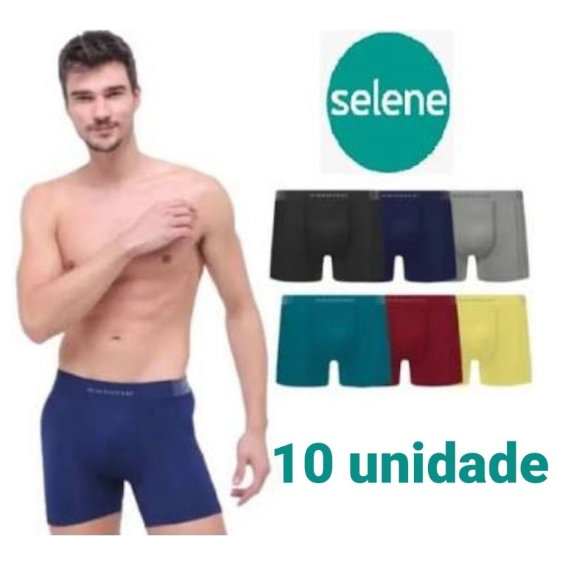 KIT 8 OU 10 CUECA SELENE BOX ADULTO SEM COSTURA PERNAS MAIS COMPRIDAS CONFORTO E QUALIDADE
