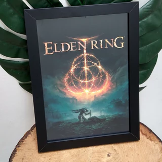 Quadro decorativo com moldura e vidro Elden Ring pôster geek nerd