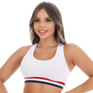 KIT 2 Top Liso Reforçado Nadador Sem Bojo Fitness Roupa Feminina Ginástica Crossfit
