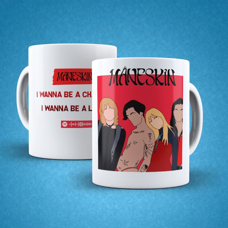 Caneca Maneskin - I wanna be your Slave - Spotify Code (Porcelana ...