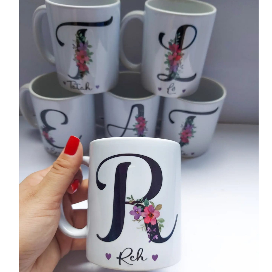 Caneca Iniciais + Nome Personalizada - Qualquer Letra | Shopee Brasil