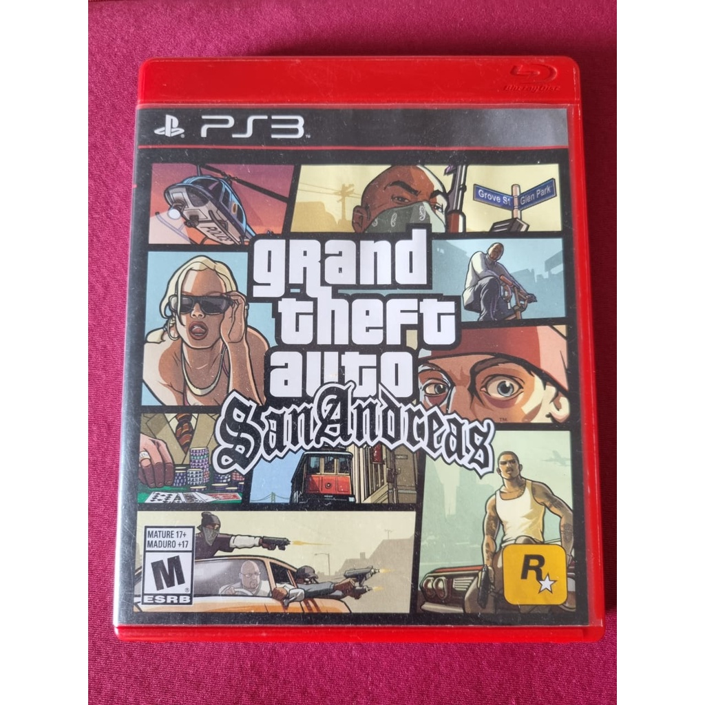 Jogo PS3 Grand Theft Auto GTA San Andreas Mídia Física Original Impecável com Mapa Escorrega o