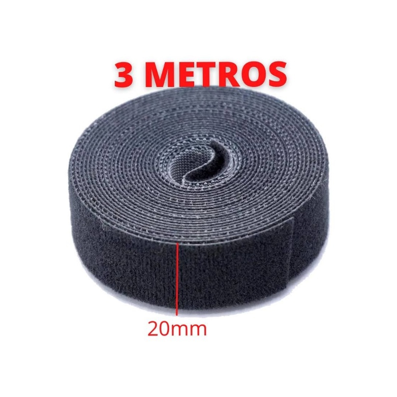 VELCRO DUPLA FACE - 3 Metros PRETO (1 unidade)