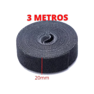 VELCRO DUPLA FACE - 3 Metros PRETO (1 unidade)