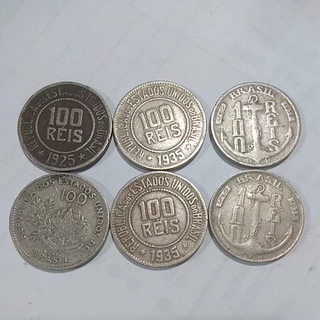 Moeda 100 reis, 1901, 1925, 1935, 1938,