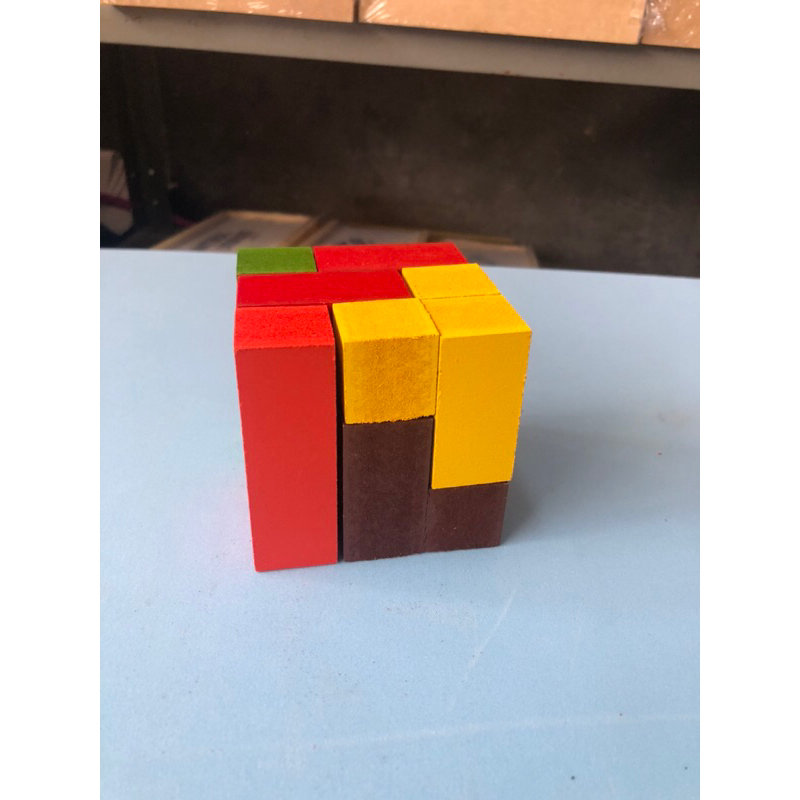 Cubo Madeira Encaixe Quebra Cabeça Puzzle Tetris Wood Rubiks