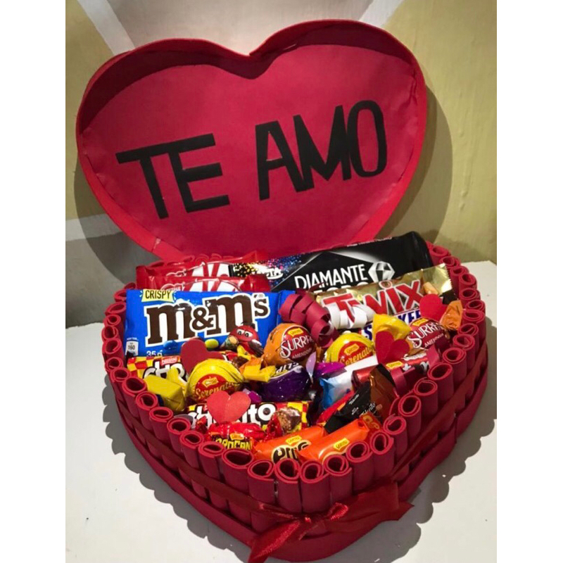 coração com 15 bombons + frase