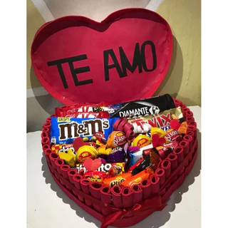 coração com 15 bombons + frase