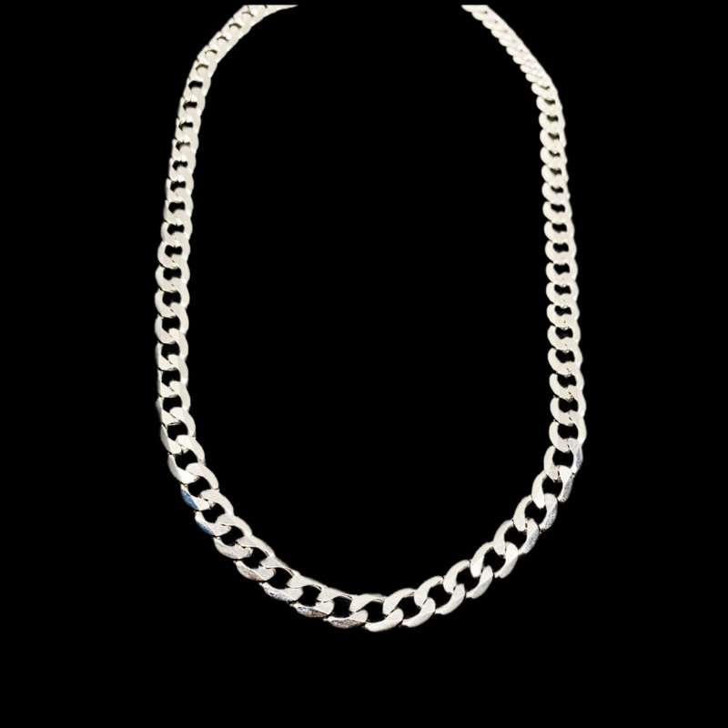 Corrente de prata GRUMET 1x1 banhada 8mm