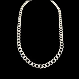 Corrente de prata GRUMET 1x1 banhada 8mm