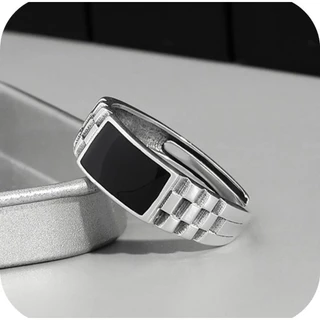 Anel Masculino Homem Ajustável Moderno Elegante Preto Clássico Casual