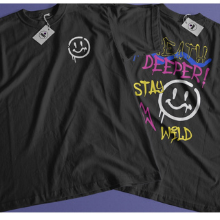 Camiseta Smile Breath Deeper Stay Wild Casual T-Shirt Street Novo!
