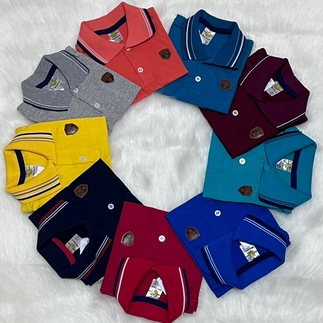 KIT 2 BLUSA GOLA POLO CAMISA INFANTIL TAMANHOS 1 2 4 6 8