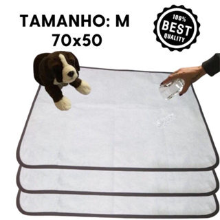Kit 3 Tapetes Higiênico Lavável Super Absorção 200 Lavagens 70x50