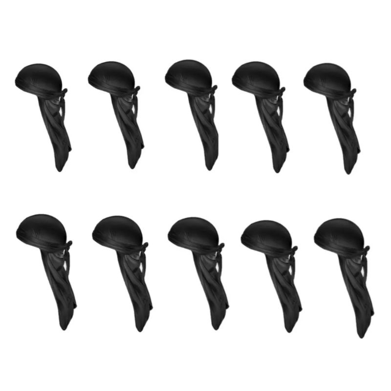 kit 10 Bandana Dureg Durag Waves Hip Hop Rap Trap Preta Branca Azul e Vermelha Shopee Brasil