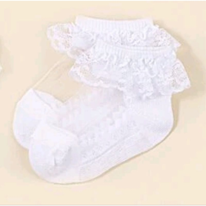 Kit 6 Pares Meias Babados Para Bebês Meninas - Renda Lace 1 A 8 Anos - Witwot