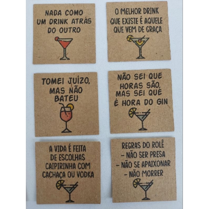 Tag Personalizado/frases divertidas/cartão para drinks- 20 unidades