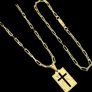 kit Cordão Corrente Correntinha Masculino + Pulseira Banhado A Ouro 18k Cartier 2mm 60Cm 70cm /80Cm.