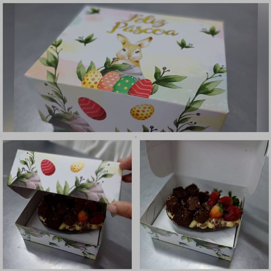 Caixa de Ovos de Colher 150 / 250g Regulável Páscoa 10 Uni