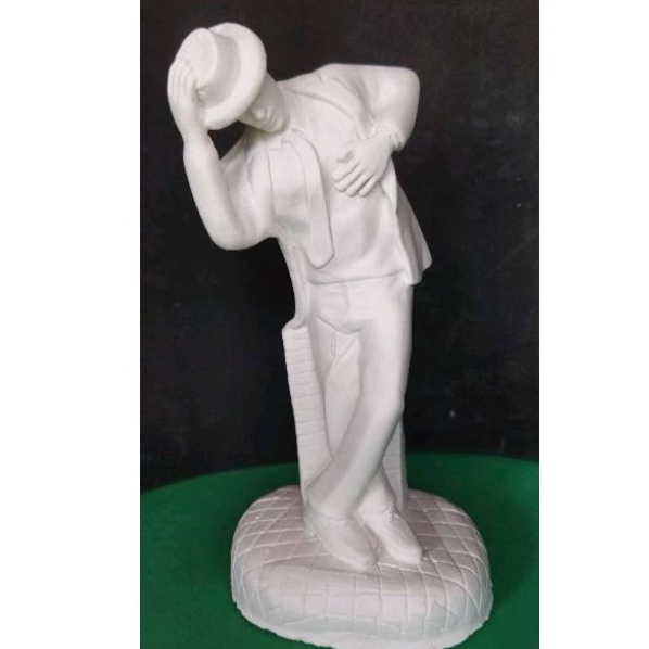 Estátua Zé Pilintra Sambando 25cm Gesso Crú