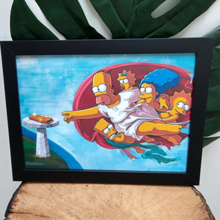 Quadro Decorativo Anime Os Simpsons c/ Moldura E Vidro A3 em