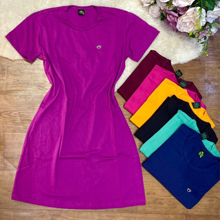 Vestido Camisetão Feminino Cores Lisas. Vestidinho Camisão Para Uso com Leg Moda Feminina ideal para Academia.