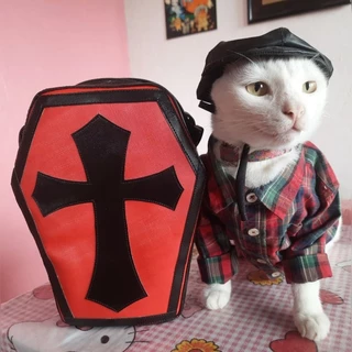 Bolsa caixão tiracolo cruz gótica