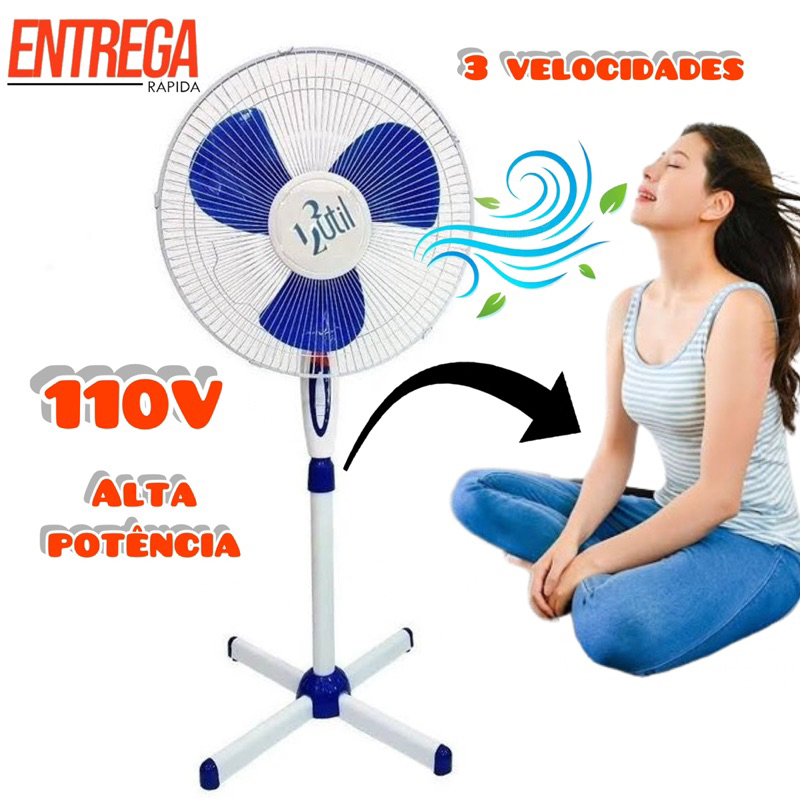 Ventilador Turbo Silencioso De Coluna 110v 3 Velocidades | Shopee Brasil