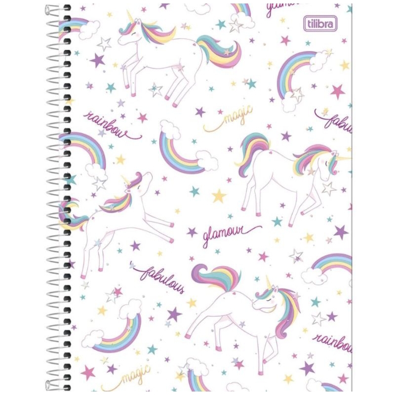 Caderno Tilibra Unicórnio Universitárioescolar 10 Matérias 160 Folhas Shopee Brasil 3716