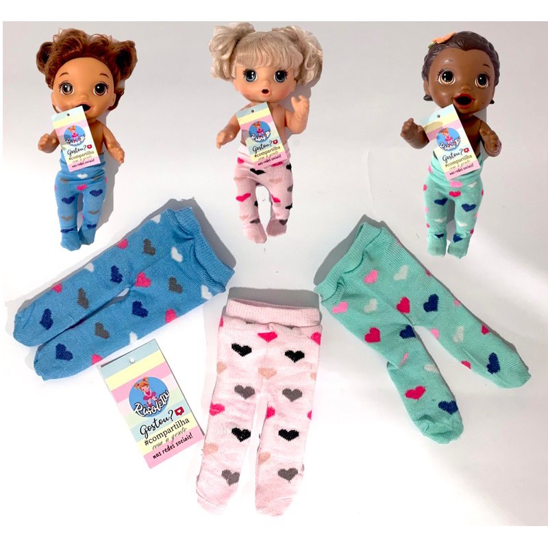 Kit Roupa de Boneca Baby Alive e Little Mommy Vestido Dente de