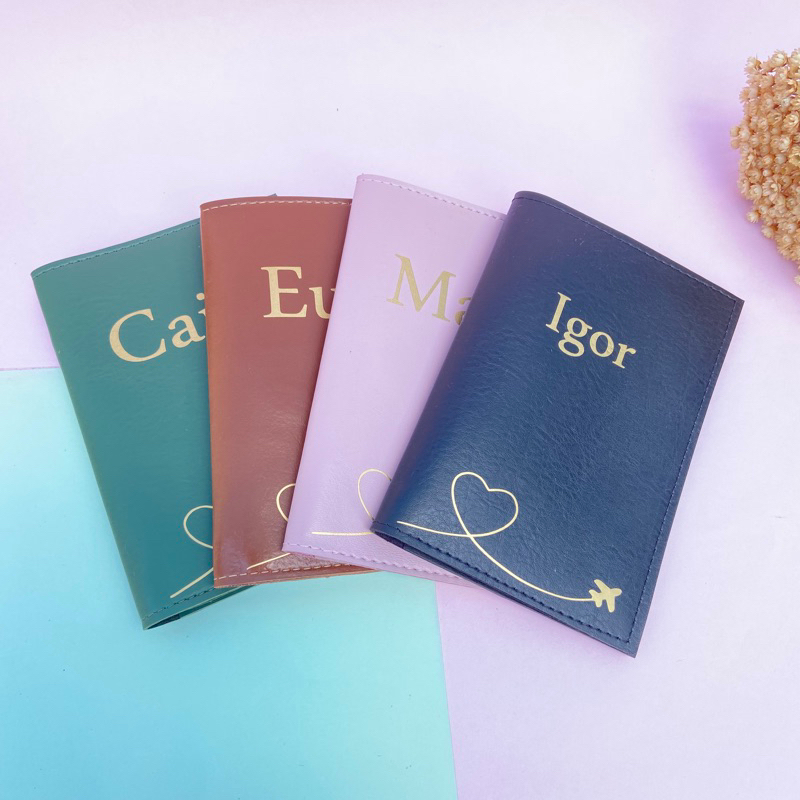 Porta Passaportes Personalizado Capa para Passaporte Duplo ou Individual