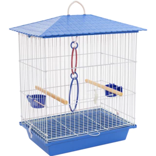 Gaiola para calopsita MAIS ACESSORIO UM JOGO DE ARGOLA COLORIDA mansa teto plástico na cor Azul OpçãoPet