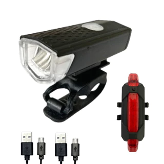 Kit NIPARTE Lanterna Farol Dianteiro E Sinalizador Traseiro LED Recarregável Bike Bicicleta modelo NP-1916KIT