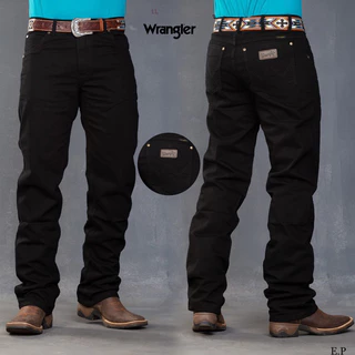 Calça country preta montaria rodeio masculina jeans grossa
