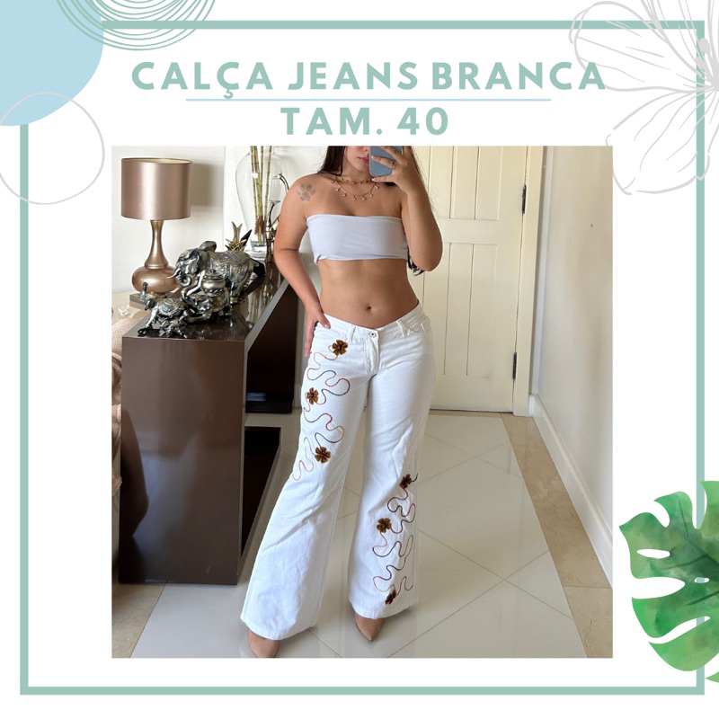 Calça branca clearance cintura baixa