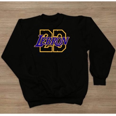 BLUSA MOLETOM LEBRON JAMES CLÁSSICA ESTAMPADA GOLA CARECA AGASALHO DE FRIO BR