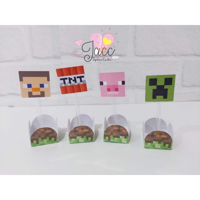 topper bolo minecraft em Promoção na Shopee Brasil 2023