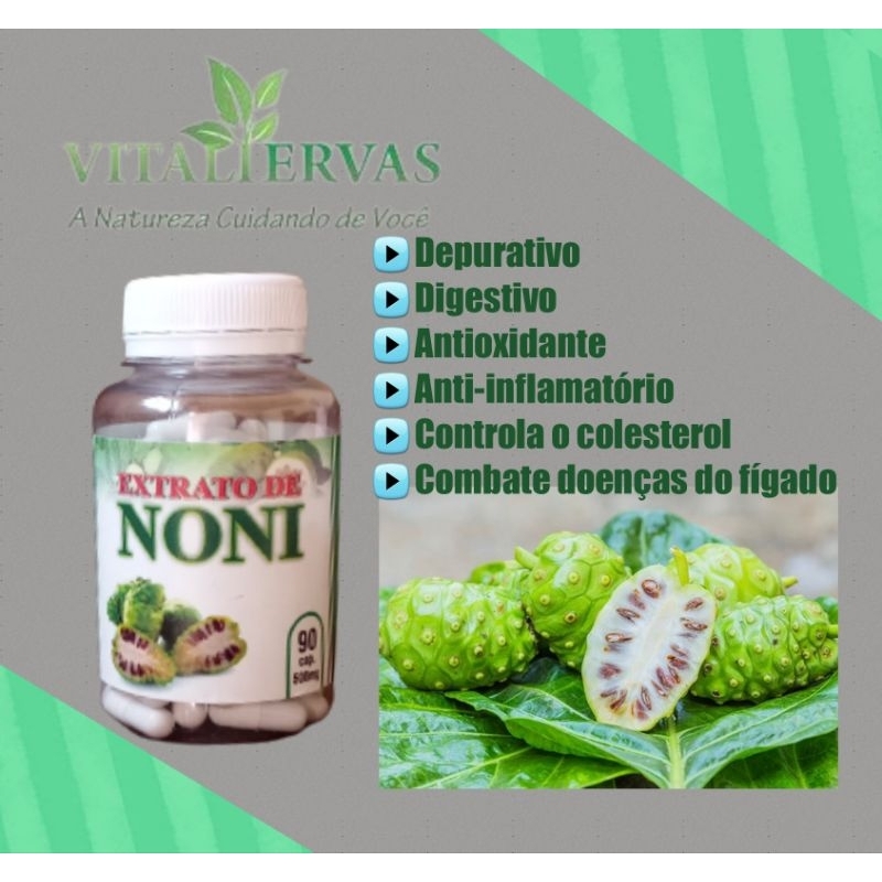 Extrato de noni 90 cápsulas 500mg Shopee Brasil