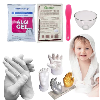 Kit moldagem pés e mãos bebê, adulto, odontologia em Oferta na Shopee