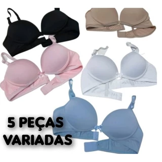 Kit 5 Sutia Menina Moça Com Bojos Sem Arco Moda Intima Juvenil Adolecente Moda Infantil