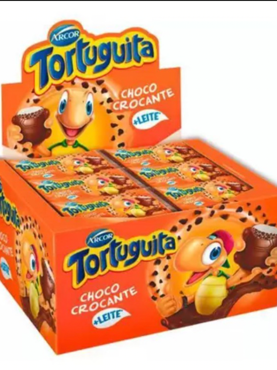 Chocolate Ao Leite Tortuguita Sabor Choco Crocante - 24 Unidades De 15 