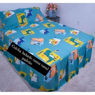 COLCHA DE CAMA BABADO - CAMA BOX PADRÃO CASAL