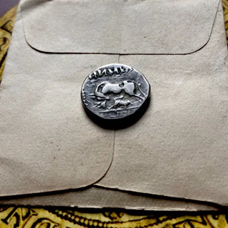 Grécia antiga Iliria, Dirraquio, 250-100 a.C., Dracma, 15mm, 2.76g. Cunhagem bárbara.