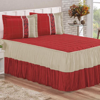 Colcha Casal Queen 3 Peças Box Romance Quarto Cama Casal Cobre Leito Cama Tecido Estampa Digital com Porta Travesseiro